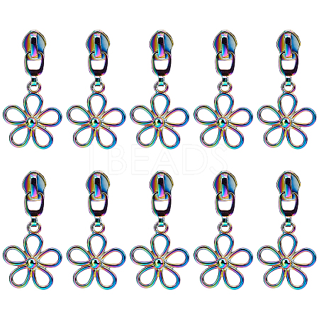 14Pcs Flower #5 Zinc Alloy Replacement Zipper Sliders FIND-GF0005-70C-1