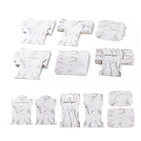   120 Pcs 6 Styles Marble Pattern Paper Display Cards CDIS-PH0001-29-1