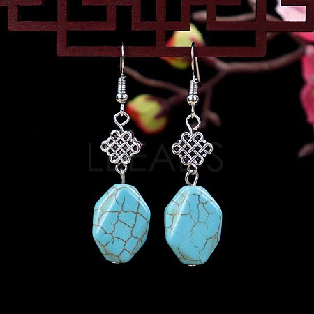 Ethnic style retro turquoise earrings for women WG2299-18-1