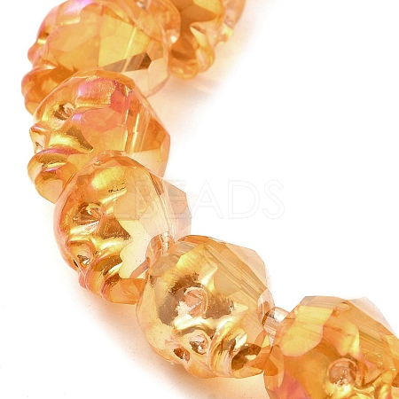 Transparent Electroplated Glass Beads Strands GLAA-G104-02A-1