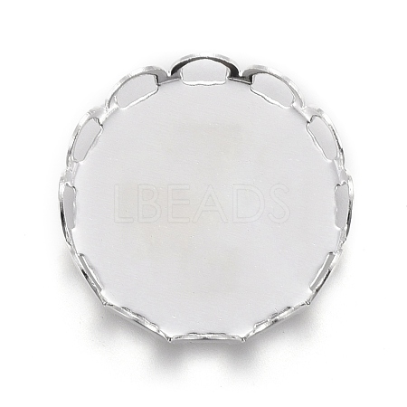 304 Stainless Steel Cabochon Settings STAS-P249-16F-S-1