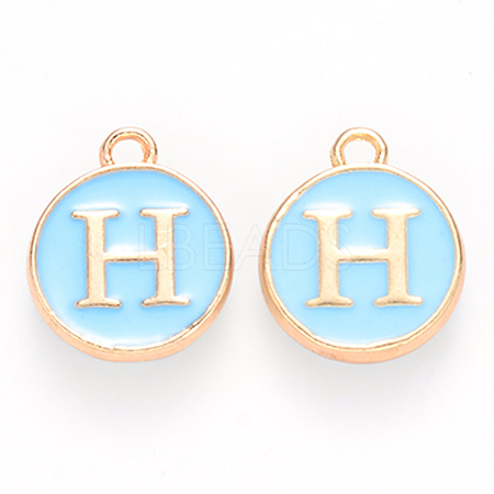 Golden Plated Alloy Enamel Charms X-ENAM-S118-04H-1