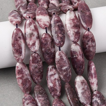 Natural Lepidolite/Purple Mica Stone Beads Strands G-F808-A01-01A-1