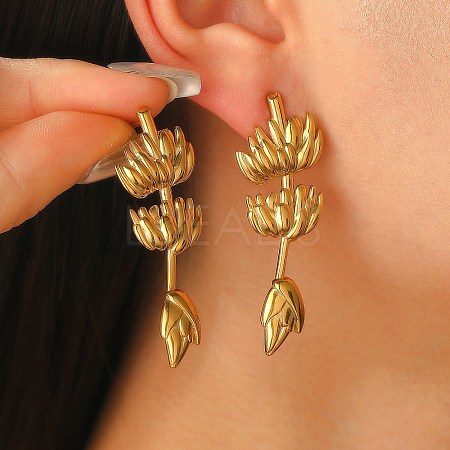 304 Stainless Steel Stud Earrings EJEW-R021-07G-03-1