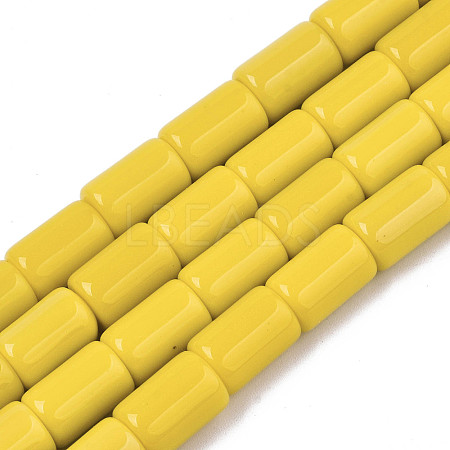 Opaque Solid Color Glass Beads Strands GLAA-R217-04-A01-1