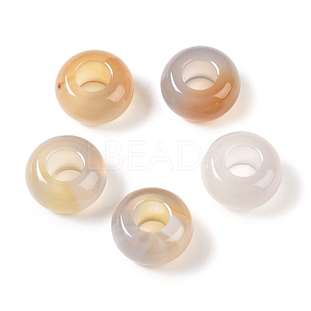 Natural Grey Agate European Beads G-G740-14x8mm-38-1