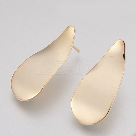 Brass Stud Earring Findings X-KK-Q750-037G-1