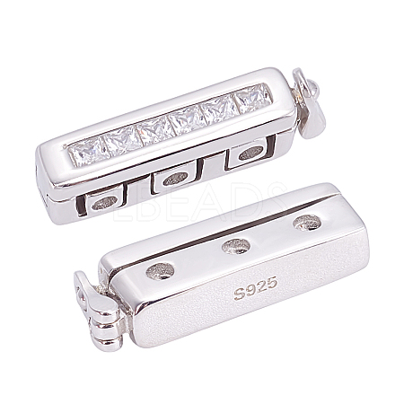 1Pc 925 Sterling Silver Twister Clasps STER-PH0003-07-1