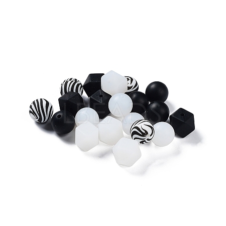 Round/Polygon Food Grade Silicone Focal Beads SIL-F003-06C-1