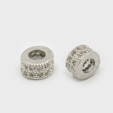 Brass Cubic Zirconia Beads ZIRC-F001-108P-1