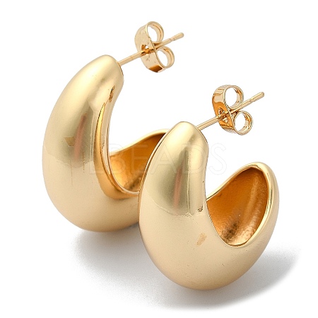 Teardrop Brass Stud Earrings EJEW-D098-04G-1
