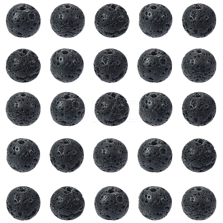 2 Strands Natural Lava Rock Beads Strands G-SP0001-28-1