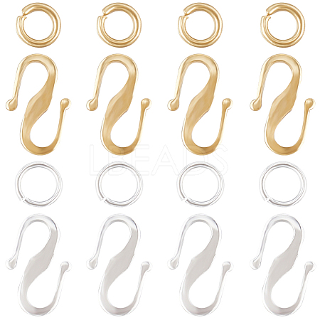 CREATCABIN 60Pcs 2 Color Brass S Hook Clasps KK-CN0002-84-1