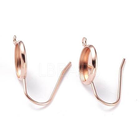 304 Stainless Steel Earring Settings STAS-O141-02RG-1