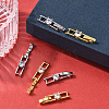 12Pcs 2 Colors Rack Plating Brass Micro Pave Clear Cubic Zirconia Fold Over Clasps KK-BBC0021-34-4
