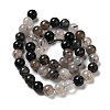 Natural Black Rutilated Quartz Beads Strands G-R446-8mm-37-01-2