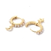 Moon & Star Plastic Imitation Pearls Dangle Hoop Earrings EJEW-F310-06G-2