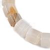 Natural White Agate Hexagon Prism Graduated Beaded Necklaces for Women Men NJEW-K388-03S-2