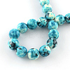 Dyed Natural Ocean White Jade Round Bead Strands G-R295-6mm-04-2