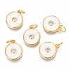 Brass Micro Pave Clear Cubic Zirconia Charms ZIRC-B002-32G-C-1
