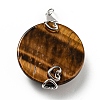 Natural Tiger Eye Pendants G-D473-04P-01-2