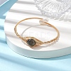 Natural Labradorite & Pearl Cuff Bangle BJEW-JB10119-03-2