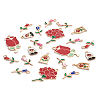 Mega Pet 40Pcs 8 Style Zinc Alloy Enamel Pendants ENAM-MP0001-04-13