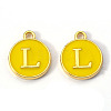 Golden Plated Alloy Enamel Charms ENAM-S118-09L-2