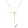 Alloy Cable Chain Square Lariat Necklaces for Women WG98ABB-01-1