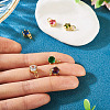 6Pcs 6 Colors Brass Pave Cubic Zirconia Pendants KK-TA0002-15-6