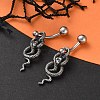 Snake 316 Surgical Stainless Steel Belly Button Rings/Earrings EJEW-G416-18B-AS-1