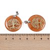 Natural Red Aventurine Flat Round Pendants G-Q188-01P-06-3