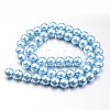 Eco-Friendly Dyed Glass Pearl Round Bead Strands X-HY-A008-8mm-RB006-3