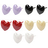 Hypoallergenic Bioceramics Zirconia Ceramic Heart Stud Earrings EJEW-C065-02-2