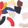 16Pcs 16 Styles PU Leather Fan Bookmarks AJEW-TA0002-23-3