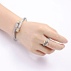 Stainless Steel Wire Twist Bangles & Cuff Rings Sets FS-WG3AC7D-01-3