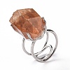 Natural Rose Quartz Nuggets Cuff Ring LS-RJEW-G271-01P-01-2