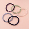 Round Natural Gemstone Beaded Stretch Bracelets BJEW-JB02147-1