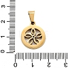 Flat Round with Flower 304 Stainless Steel Pendants STAS-M121-03G-3