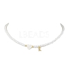 Brass Micro Pave Grade AAA Cubic Zirconia Letter Pendant Necklaces NJEW-JN04771-11-1
