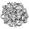 100Pcs 10 Styles Alloy Bead Cone FIND-SP0003-54-6