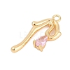 Brass Micro Pave Cubic Zirconia Pendants ZIRC-P122-05C-G02-2