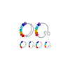 10Pcs 2 Style Rainbow Color Glass Beaded Rotating Open Cuff Rings Set RJEW-DC0001-15-6