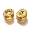 Rack Plating Number Brass Micro Pave Clear Cubic Zirconia Silde Charms KK-A231-13A-2