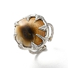 Dyed Natural Shell Eye Open Cuff Ring RJEW-M155-02S-4