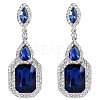 Brass Rhinestone Dangle Stud Earrings FS-WG9D6B6-12-1