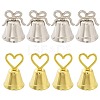 CHGCRAFT 8Pcs 2 Styles Heart/Bowknot & Bell Alloy Memo Clip AJEW-CA0001-94-1