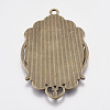 Tibetan Style Pendant Cabochon Settings X-TIBEP-A22962-AB-FF-2