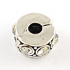 Brass Rhinestone European Clasps KK-N291-01AS-07-1