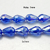 Electroplate Glass Beads Strands X-EGLA-D015-7x5mm-12-1